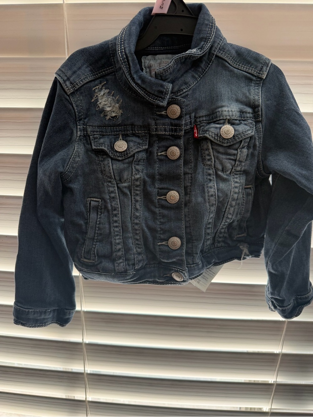 Levi's Dark Indigo Denim Jacket with Distress